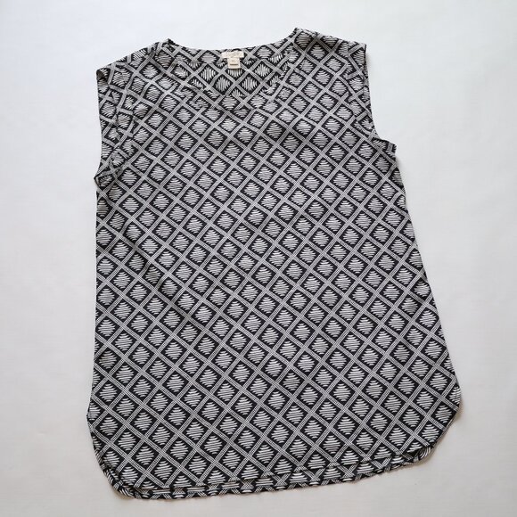 J. CREW Size 00 Black Red Skirt Blouse Set Sleeveless Career No. 2 Pencil Skirt - Picture 10 of 12